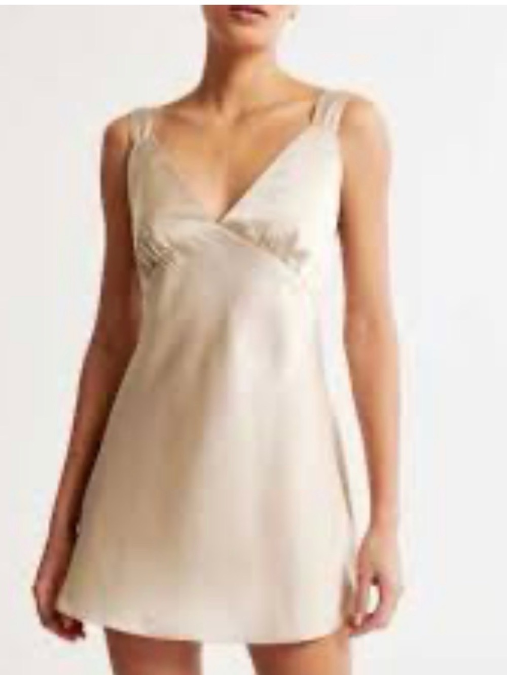 Abercrombie and Fitch Sleep Silk-Blend Ivory Chemise Nightdress Medium NWT